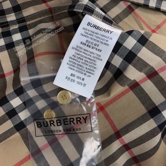 Burberry男裝 巴寶莉復古格紋經典小格襯衫  ydi3284